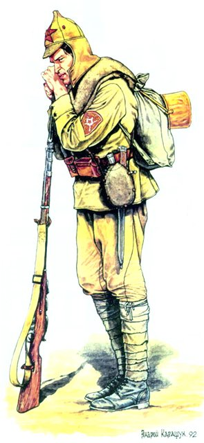 Коммунар (боец части особого назначения) в форме образца 1923 г.