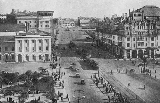 Театральный проезд после сноса Китайгородской стены в 1934 г.